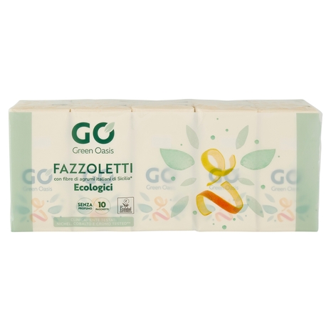 10 Pacchetti Fazzoletti 3 Veli Green Oasis